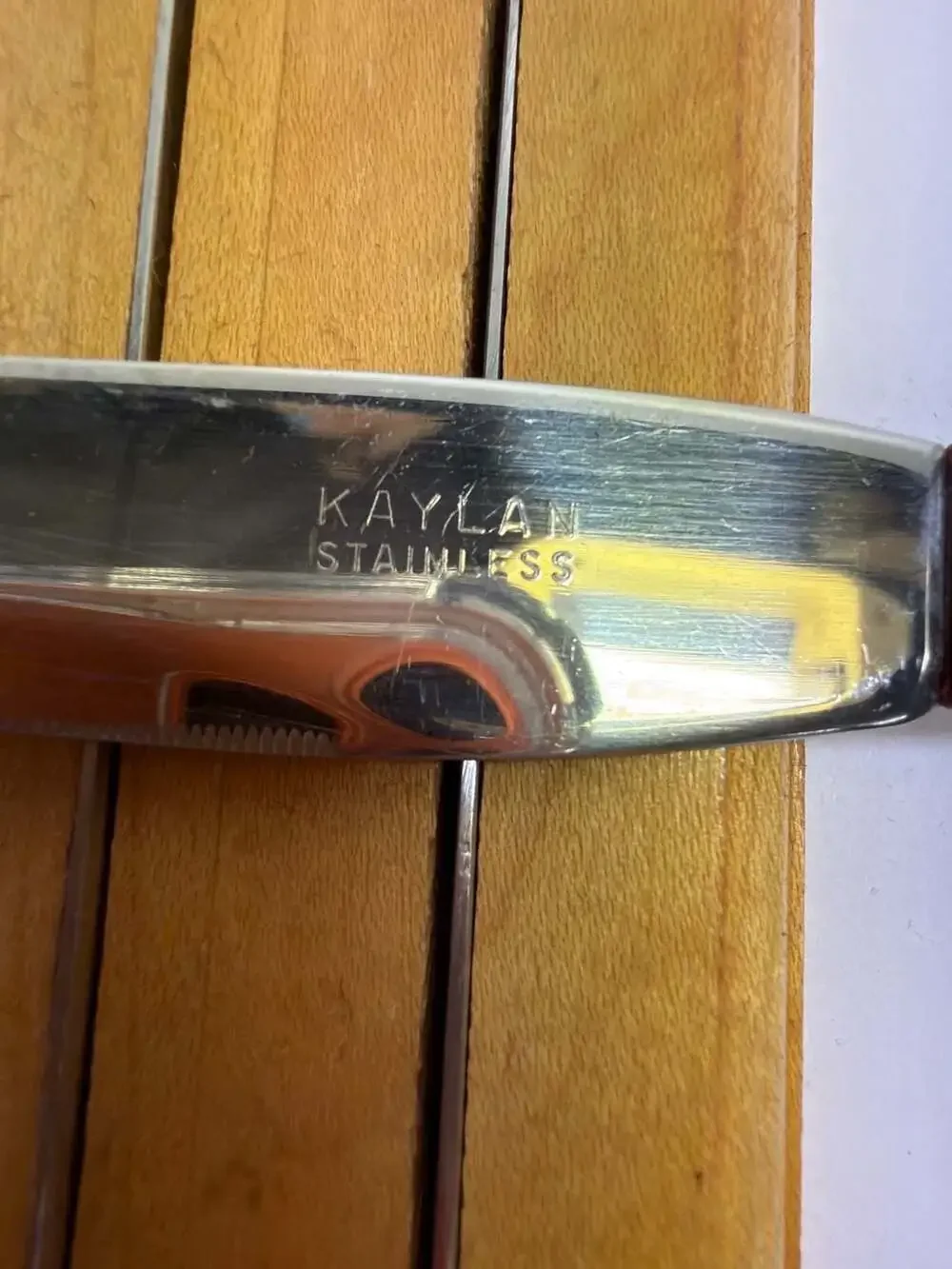Vintage Kaylan 6-Piece Stainless Steel Steak Knife Set with Faux Bakelite Handle